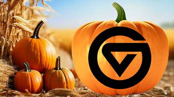 Pumpkins with GV logo.